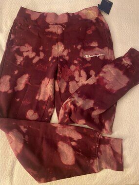 Maroon tie dye swaet pants Champion size M